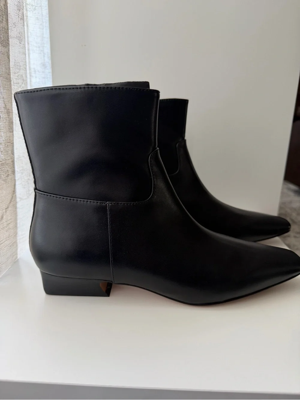 FREE PEOPLE Easy Does It Vegan Black Snip Toe Ankle Boots- Size 7.5 & 8